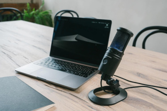 Микрофон проводной Audio-Technica AT2020USBX 2.0м черный от магазина РЭССИ