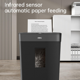 Шредер Deli ET023 черный (секр.P-4) фрагменты 8лист. 15лтр. от магазина РЭССИ