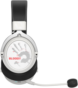 Наушники с микрофоном A4Tech Bloody MR590 Sports белый/черный 1.5м мониторные BT/Radio/3.5mm оголовье (MR590+ WIRED/SPORT WHITE) от магазина РЭССИ