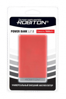 Универсальный внешний аккумулятор ROBITON POWER BANK Li7.8-R 7800мАч красный BL1 от магазина РЭССИ