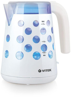 Чайник электрический Vitek VT-7048-01 1.7л. 2200Вт белый корпус: пластик от магазина РЭССИ