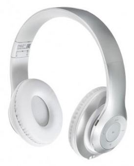 Гарнитура накладные Digma BT-14 сереб.мат. беспроводные bluetooth оголовье (BT-14S) от магазина РЭССИ