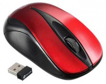 Мышь Оклик 675MW черный/красный оптическая (800dpi) беспроводная USB для ноутбука (3but) от магазина РЭССИ