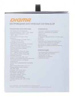 Колонка порт. Digma S-37 черный 30W 2.1 BT/USB 3600mAh (SP3730B) от магазина РЭССИ