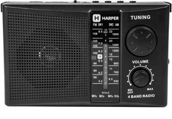 Радиоприемник настольный Harper HDRS-288 черный USB SD от магазина РЭССИ