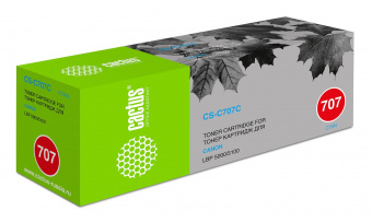 Картридж лазерный Cactus CS-C707C 707 C голубой (2000стр.) для Canon LBP-5000 от магазина РЭССИ