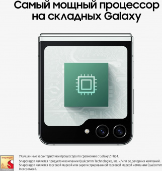 Смартфон Samsung SM-F731B Galaxy Z Flip 5 5G 512Gb 8Gb мятный раскладной 3G 4G 1Sim 6.7" 1080x2640 Android 13 12Mpix 802.11 a/b/g/n/ac/ax NFC GPS GSM900/1800 GSM1900 TouchSc Protect от магазина РЭССИ