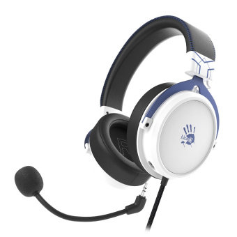 Наушники с микрофоном A4Tech Bloody M590i синий/белый 1м мониторные USB оголовье (M590I SPORTS NAVY) от магазина РЭССИ