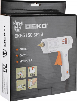 Клеевой пистолет Deko DKGG150 SET2 150Вт 5гр/мин стерж.:11мм от магазина РЭССИ