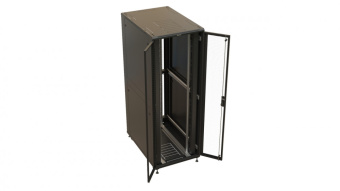 Шкаф коммутационный Hyperline (TTBR-4781-DD-RAL9004) напольный 47U 800x1000мм пер.дв.перфор. задн.дв.перфор. 2 бок.пан. 1000кг черный 910мм 2277мм IP20 от магазина РЭССИ