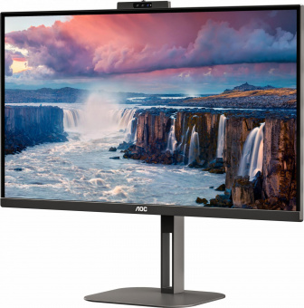 Монитор AOC 27" Q27V5CW/BK черный IPS LED 1ms 16:9 HDMI M/M Cam матовая HAS Piv 300cd 178гр/178гр 2560x1440 FreeSync DP 2K USB 6.64кг от магазина РЭССИ