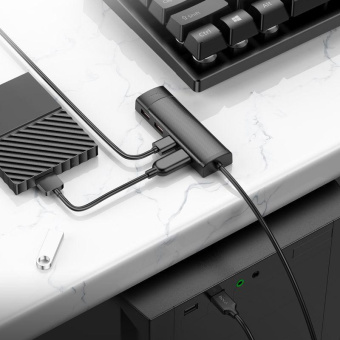 Разветвитель USB Hoco HB41 1.2 4порт. черный от магазина РЭССИ