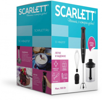 Блендер погружной Scarlett SC-HB42F97 900Вт черный от магазина РЭССИ