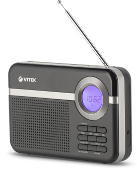 Радиоприемник настольный Vitek VT-3592 черный от магазина РЭССИ