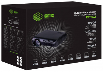 Проектор Cactus CS-PRO.02WT.WXGA-W LCD 3000Lm (1280x800) 2000:1 ресурс лампы:30000часов 2xUSB typeA 1xHDMI 4.2кг от магазина РЭССИ