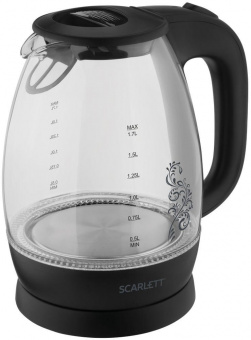 Чайник электрический Scarlett SC-EK27G34 1.7л. 2200Вт черный (корпус: стекло) от магазина РЭССИ