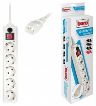 Сетевой фильтр Buro 500SH-1.8-UPS-W 1.8м (5 розеток) белый (коробка) от магазина РЭССИ