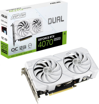 Видеокарта Asus PCI-E 4.0 DUAL-RTX4070S-O12G-EVO-WHITE NVIDIA GeForce RTX 4070 Super 12Gb 192bit GDDR6X 2520/21000 HDMIx1 DPx3 HDCP Ret от магазина РЭССИ