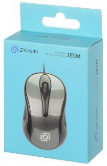 Мышь Оклик 385M черный/серый оптическая (1600dpi) USB для ноутбука (3but) от магазина РЭССИ