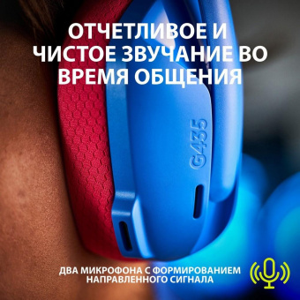 Наушники с микрофоном Logitech G435 синий/розовый накладные Radio оголовье (981-001062) от магазина РЭССИ