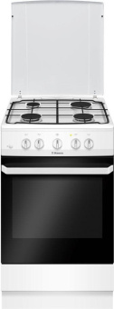 Плита Газовая Hansa FCGW51099 белый/черный (металлическая крышка) реш.сталь от магазина РЭССИ