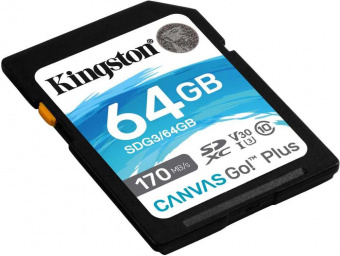 Флеш карта SDXC 64Gb Class10 Kingston SDG3/64GB Canvas Go! Plus w/o adapter от магазина РЭССИ