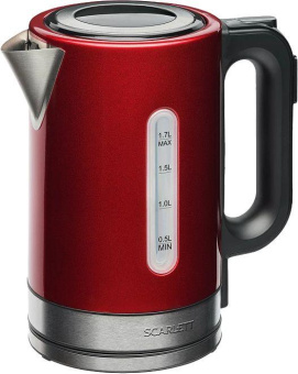 Чайник электрический Scarlett SC-EK21S77 1.7л. 2200Вт красный/черный (корпус: металл) от магазина РЭССИ