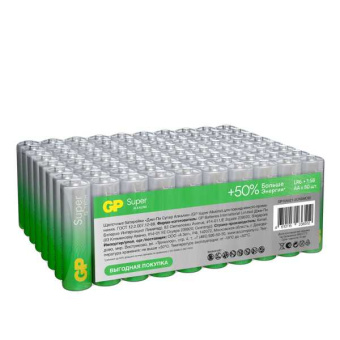 Батарейка алкалиновая GP Super Alkaline G-Tech 15А АA, в упаковке по 80 шт от магазина РЭССИ
