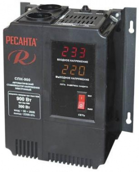 Стабилизатор напряжения Ресанта СПН-900 однофазный черный (63/6/23) от магазина РЭССИ