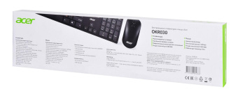 Клавиатура + мышь Acer OKR030 клав:черный мышь:черный USB беспроводная slim (ZL.KBDEE.005) от магазина РЭССИ