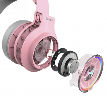 Наушники с микрофоном Edifier G4 TE розовый 2.5м накладные USB оголовье от магазина РЭССИ