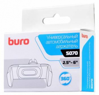 Держатель Buro S070 черный для смартфонов 2.5-6" от магазина РЭССИ