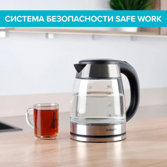 Чайник электрический Scarlett SC-EK27G40 1.8л. 1800Вт серебристый/черный корпус: стекло (EK27G40) от магазина РЭССИ