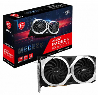Видеокарта MSI PCI-E 4.0 RX 6750 XT MECH 2X 12G OC AMD Radeon RX 6750XT 12288Mb 192 GDDR6 2512/18000 HDMIx1 DPx3 HDCP Ret от магазина РЭССИ