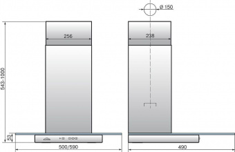 Вытяжка каминная Elikor Кристалл 50Н-430-К3Д нержавеющая сталь/тонированное стекло управление: кнопочное (1 мотор) от магазина РЭССИ