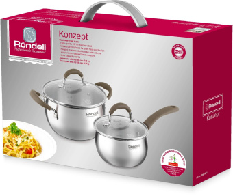 Набор посуды 4 пр: Кастрюля с/кр 20 см (3,3 л) и ковш с/кр 16 см (1,7 л) Konzept RDS-1834 от магазина РЭССИ