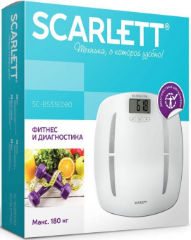 Весы напольные электронные Scarlett SC-BS33ED80 макс.180кг белый от магазина РЭССИ