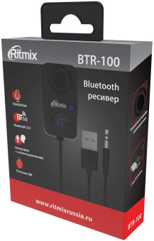 Автомобильный FM-модулятор Ritmix BTR-100 черный BT (80001126) от магазина РЭССИ