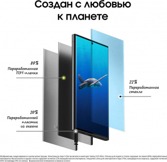 Смартфон Samsung SM-S918B Galaxy S23 Ultra 5G 256Gb 12Gb черный фантом моноблок 3G 4G 2Sim 6.8" 1440x3088 Android 13 200Mpix 802.11 a/b/g/n/ac/ax NFC GPS GSM900/1800 GSM1900 TouchSc Protect от магазина РЭССИ