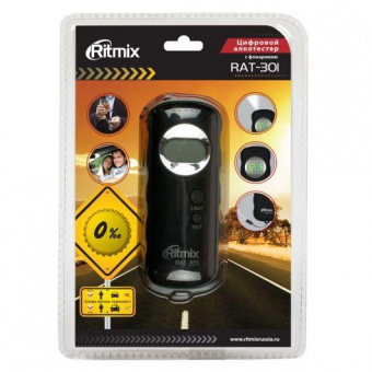 Алкотестер Ritmix RAT-301 полупроводниковый черный от магазина РЭССИ