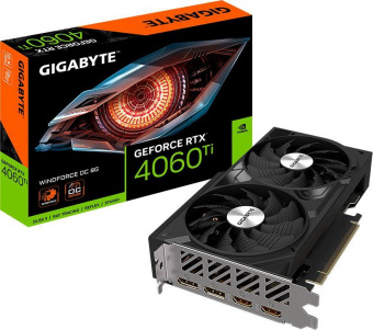 Видеокарта Gigabyte PCI-E 4.0 GV-N406TWF2OC-8GD NVIDIA GeForce RTX 4060TI 8192Mb 128 GDDR6 2550/18000 HDMIx2 DPx2 HDCP Ret от магазина РЭССИ