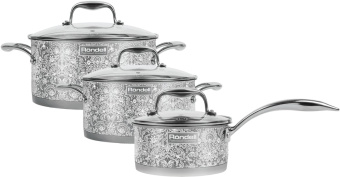 Набор посуды 6 предм. (кастрюли с/кр 18/20 см , ковш с/кр 16 см) Ajour Rondell RDS-1091 от магазина РЭССИ