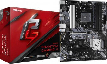 Материнская плата Asrock B550 PHANTOM GAMING 4 Soc-AM4 AMD B550 4xDDR4 ATX AC`97 8ch(7.1) GbLAN RAID+HDMI от магазина РЭССИ