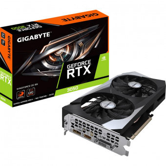 Видеокарта Gigabyte PCI-E 4.0 GV-N3050WF2OC-8GD NVIDIA GeForce RTX 3050 8192Mb 128 GDDR6 1792/14000 DVIx1 HDMIx1 DPx1 HDCP Ret от магазина РЭССИ
