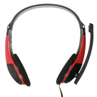 Наушники с микрофоном Оклик HS-M150 черный/красный 2.2м накладные оголовье (359486) от магазина РЭССИ