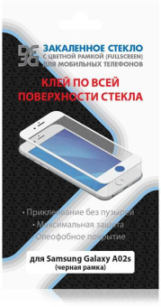 Защитное стекло для экрана DF sColor-110 черный для Samsung Galaxy A02/A02s/A12/M12 1шт. (DF SCOLOR-110 (BLACK)) от магазина РЭССИ