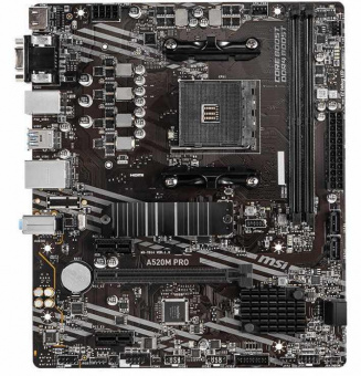 Материнская плата MSI A520M PRO Soc-AM4 AMD A520 2xDDR4 mATX AC`97 8ch(7.1) GbLAN RAID+VGA+HDMI+DP от магазина РЭССИ