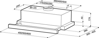 Вытяжка встраиваемая Krona Kamilla 600 черный управление: кнопочное (1 мотор) от магазина РЭССИ