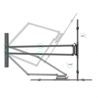 Кронштейн для телевизора Onkron M8L черный 42"-110" макс.100кг настенный поворотно-выдвижной и наклонный от магазина РЭССИ