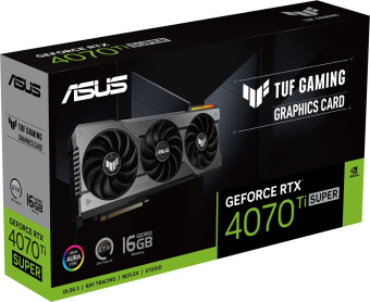 Видеокарта Asus PCI-E 4.0 TUF-RTX4070TIS-16G-GAMING NVIDIA GeForce RTX 4070TI Super 16Gb 256bit GDDR6X 2610/21000 HDMIx2 DPx3 HDCP Ret от магазина РЭССИ